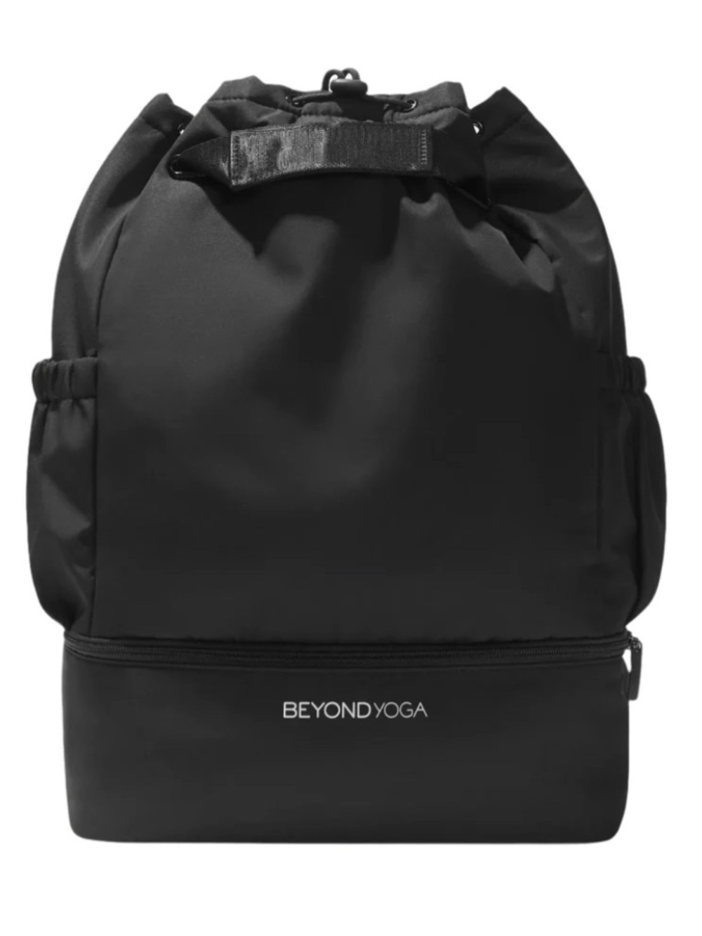 BEYOND YOGA Black Convertible Gym Bag Backpack Drawstring Tote Shoe Compartment